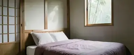 嵐山のゲストハウス寝室