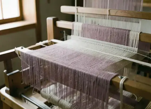 京都の麻織元のシャトル織機